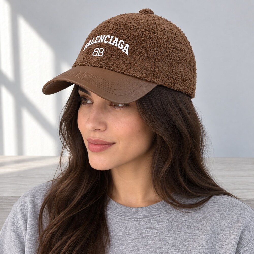 Balenciaga Teddy Leather Brown Cap - Picture 3 of 6